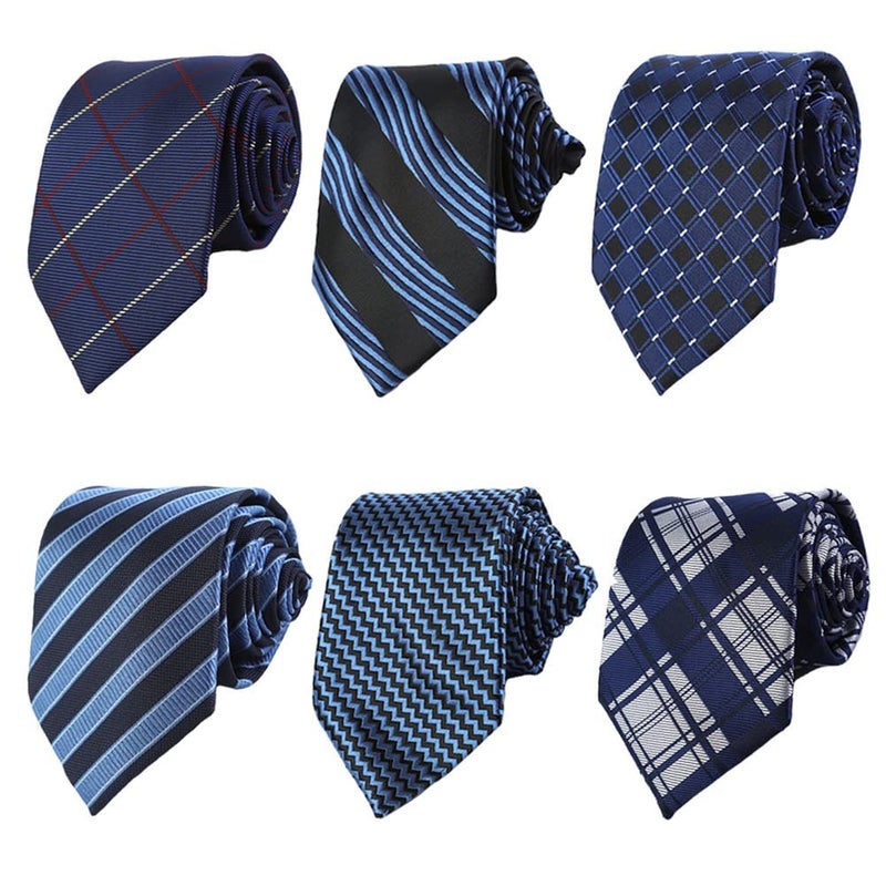 Adulove Men's Necktie Classic Silk Tie Woven Jacquard Neck Ties 6 PCS - Image 2
